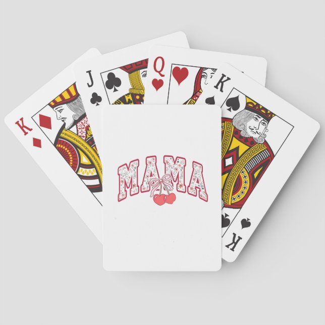 Mama est 2025 Mütter Tag Coquette Bogen Spielkarten (Rückseite)