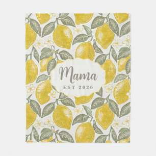Mama Est Amalfi-Küste Zitronen Fleece-Decke Fleecedecke