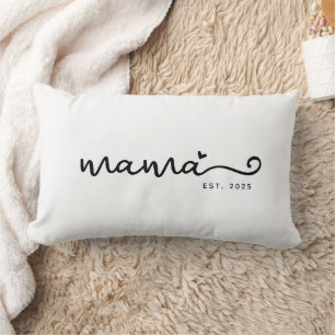 Mama Est. Chic Script Mother's Day-Geschenk Lendenkissen