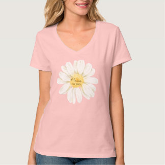 Mama Est - Gänseblümchen-V-Ausschnitt T-Shirt