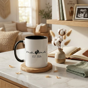 Mama Est Jahr Modernes Script Design Tasse