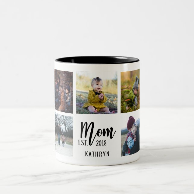 Mama Est. Tasse für benutzerdefiniertes Foto 2018 (Mittel)