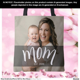 Mama Established Foto-Geschenk für neue Mama Tasche