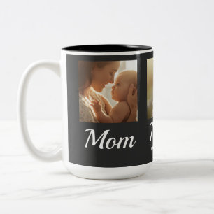 Mama Established Schrift Schwarz 3 Foto Zweifarbige Tasse