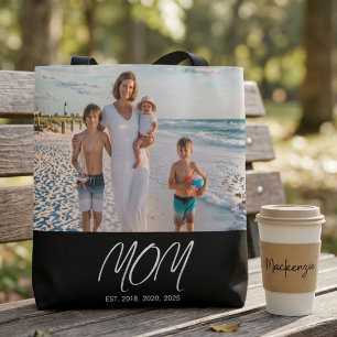 Mama Established Schrift Schwarz Foto-Tasche Tasche