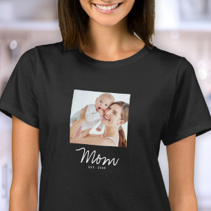 Mama Established Schriftzug Foto T-Shirt