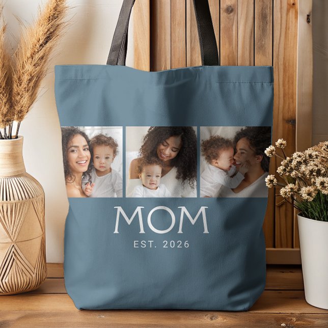 Mama Established Typography Blau 3 Foto Tasche (Von Creator hochgeladen)
