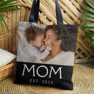 Mama Established Typography Schwarze Foto-Tasche Tasche