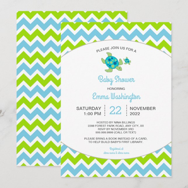 Mama et bébé| invitation baby shower (Devant / Derrière)