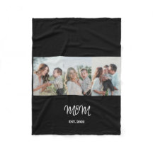 Mama etabliert, 3-Foto-Fleece-Decke
