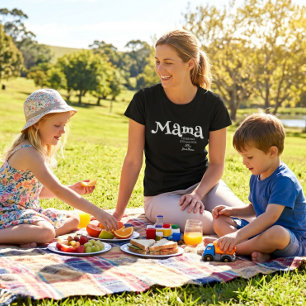 Mama Etabliert Individueller Kindername Neue Mutte T-Shirt