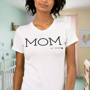 Mama etablierte Herzschwarz-Minimal T-Shirt