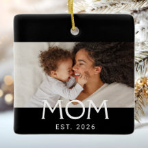 Mama etablierte Schwarz Weiß Typografie Foto