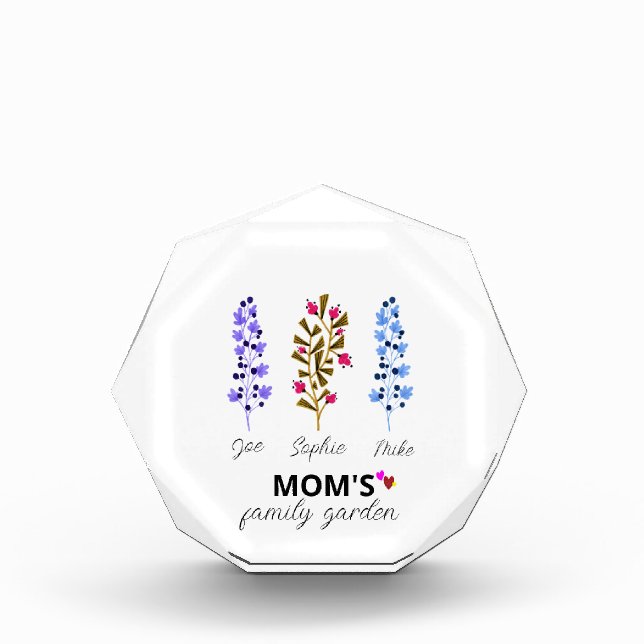 Mama Familiengarten Foto Block Personalisiertes Ge (Vorderseite)