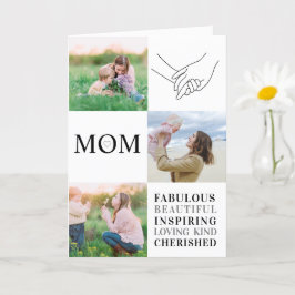 Mama Family Foto Collage Moderne Typografie-Karte Karte