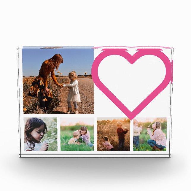 Mama Family Foto Rosa Herz Modern (Vorderseite)