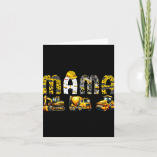 Mama Family Matching Birthday Construction Boy Bir Karte