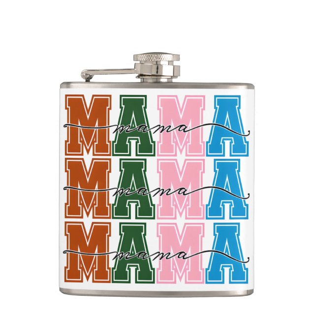 MAMA-Farbblockflasche für Mamas, die das Ganze han Flachmann (Vorderseite)