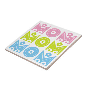 Mama farbenfrohe Blumenschrift Design Muttertag Fliese