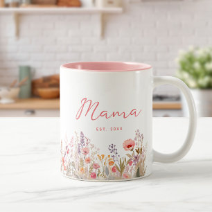 Mama Farbige Wiese Gegründetes Jahr Zweifarbige Tasse