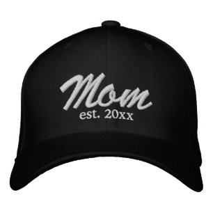 Mama Festgestelltes, schwarzes benutzerdefiniertes Bestickte Baseballkappe