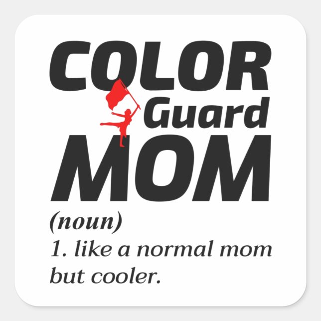 Mama-Flag-Korps Marching Band Student Quadratischer Aufkleber (Vorderseite)