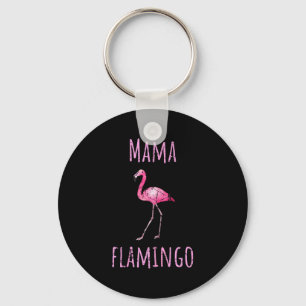 Mama Flamingo tropischer Sommer Tier Wasserfarbe Schlüsselanhänger