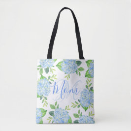 Mama Floral Blue Hydrangea Wasserfarbe Moderne Tasche