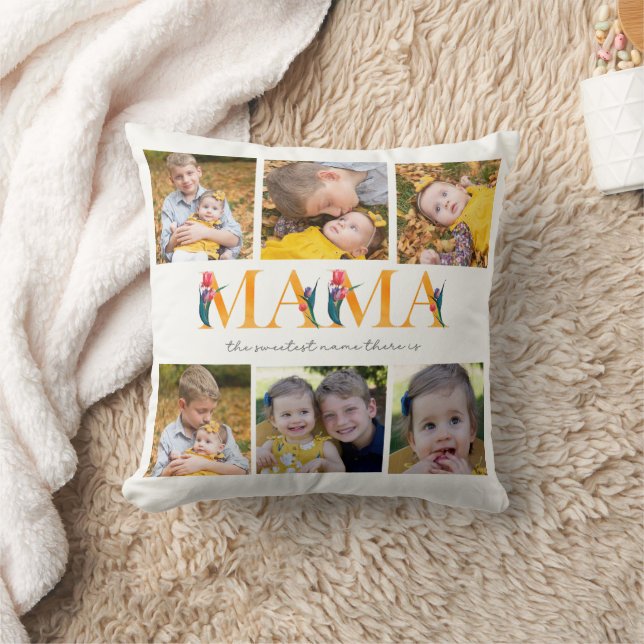 Mama Floral Custom Foto Tulips Kissen (Decke)