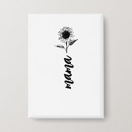 Mama flower gift button