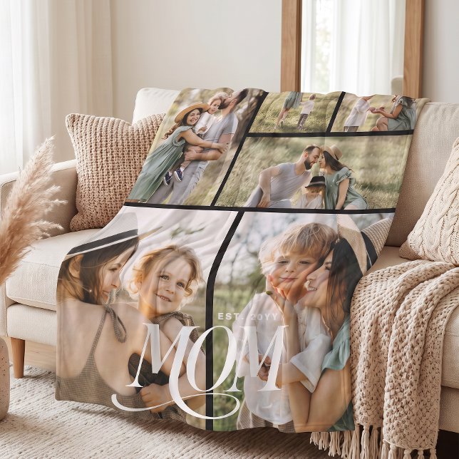 Mama-Foto-Collage Fleecedecke (Von Creator hochgeladen)