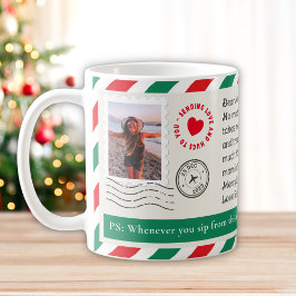 Mama Foto Collage Handgeschriebener Brief Weihnach Kaffeetasse