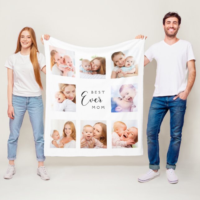 Mama Foto Collage White Mother Day Fleecedecke (Beispiel)