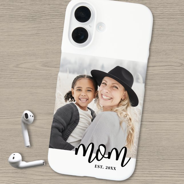 Mama: Foto-Geschenk iPhone 16 Hülle (Mom Established Photo Gift iPhone 16 Case)