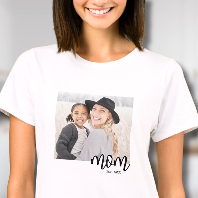 Mama: Foto-Geschenk T-Shirt (Mom Established Photo Gift T-Shirt)