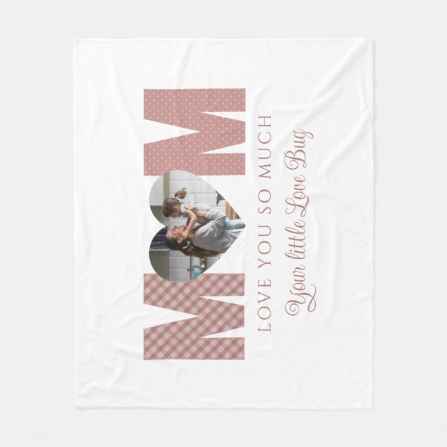 Mama Foto I Liebe Sie Fleece Blankon (Vorderseite)