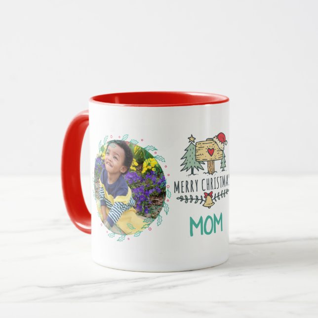 MAMA FOTO QUOTE TASSE - Niedliches Weihnachten (Vorderseite Links)