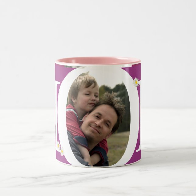Mama-Foto-Tasse Zweifarbige Tasse (Mittel)