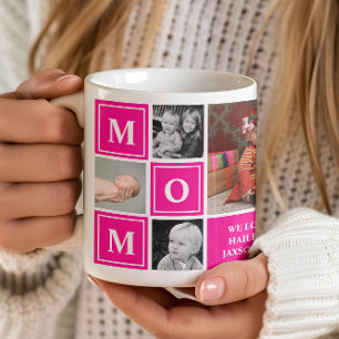 Mama Fotocollage Hot Pink Muttertag Kaffeetasse