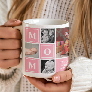 Mama-Fotocollage Rosa Muttertag Kaffeetasse