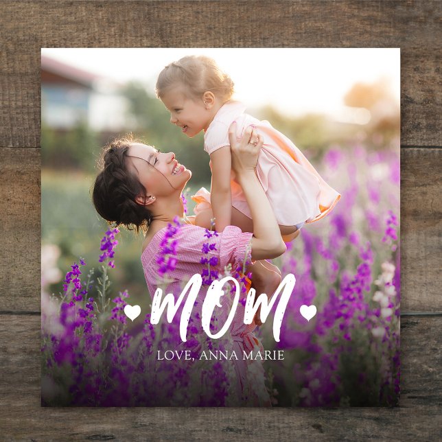 Mama Fotovorlage Niedlich Personalisiert Leinwanddruck (Mom typography personalized photo wall decor. )