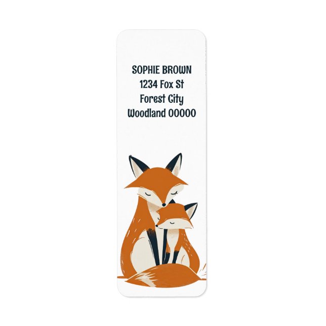 Mama Fox Woodland Animals Rücksendeadresse (Vorne)