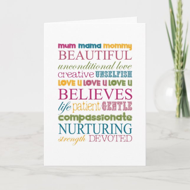 MAMA, FREUND, RELATIV AM MUTTER FÜR ALLE KARTE (Vorderseite)