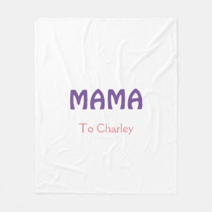 Mama frohe Mutter retro lila Namenstext vint Fleecedecke