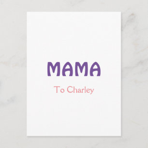 Mama frohe Mutter retro lila Namenstext vint Postkarte
