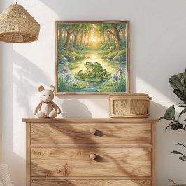 Mama Frosch und Kaulquappen-Kinderzimmer Poster