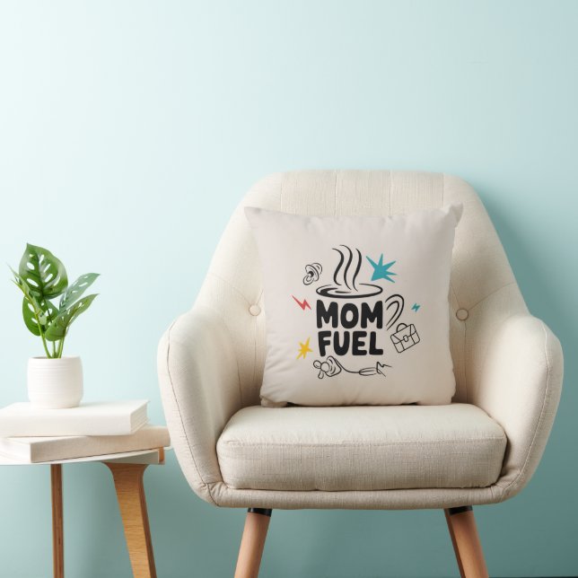 Mama Fuel Kissen - Funny Coffee Lover Geschenk für (Stuhl )