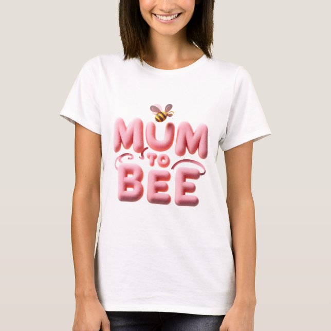 Mama für die Ankündigung eines Babys mit Niedliche T-Shirt (Vorderseite)