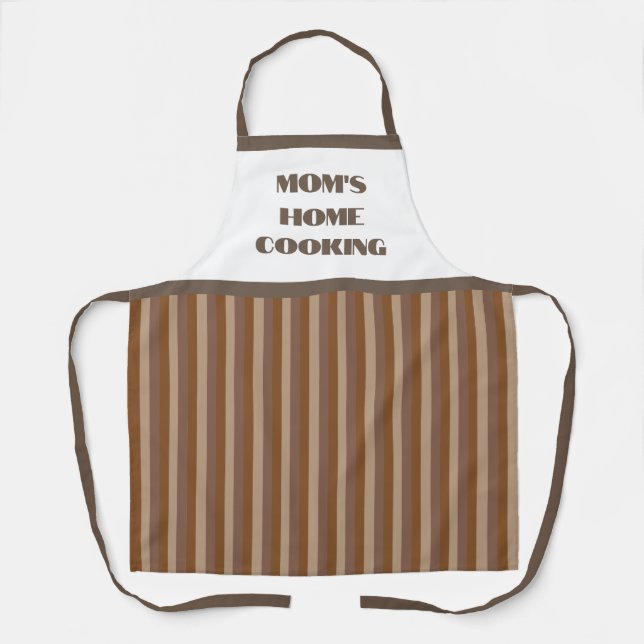 Mama für einfaches Brown Stripe Zuhause Cooking Sc Schürze (Vorderseite)