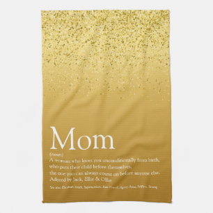 Mama für Gold-Glitzer Geschirrtuch